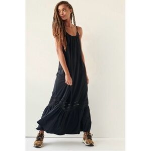 Anthropologie‎ Saturday Sunday Trudie Lace Tiered Maxi Dress in Black
